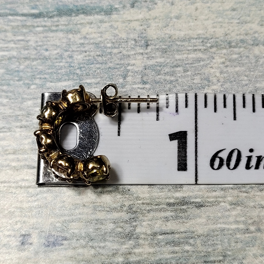 Elegant 925 Gold and Green Crystal Earrings. - Picture 9 of 10